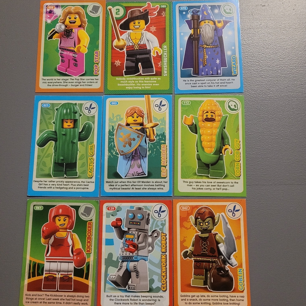 Lot Of 9 Lego 2018 Sainsbury's Trading Cards